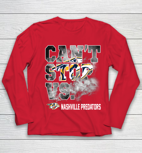NHL Nashville Predators Hockey Can't Stop Vs Youth Long Sleeve 8