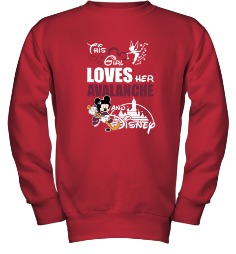 This Girl Love Her Colorado Avalanche And Mickey Disney Youth Sweatshirt