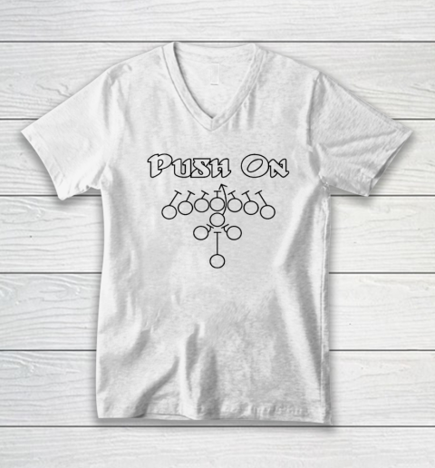 Philadelphia Eagles Push On Tush Push V-Neck T-Shirt