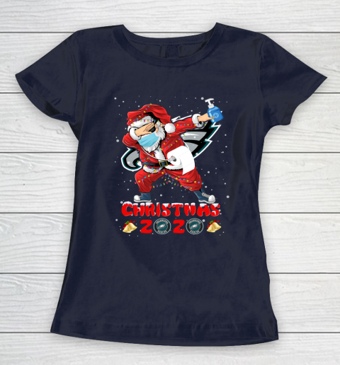 Philadelphia Eagles Funny Santa Claus Dabbing Christmas 2020 NFL Women's T-Shirt 2