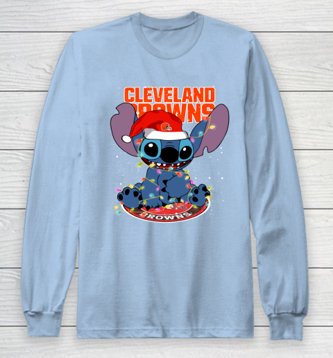 Cleveland Browns NFL Football noel stitch Christmas Long Sleeve T-Shirt 5