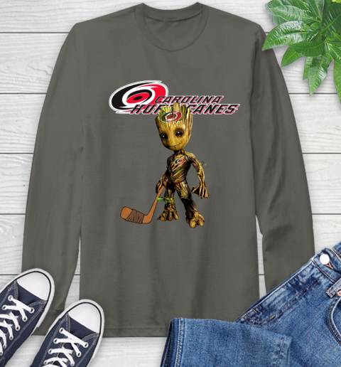 Carolina Hurricanes NHL Hockey Groot Marvel Guardians Of The Galaxy Long Sleeve T-Shirt 8