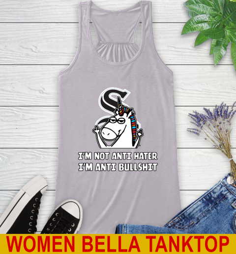 Chicago White Sox MLB Baseball Unicorn I'm Not Anti Hater I'm Anti Bullshit Racerback Tank 5