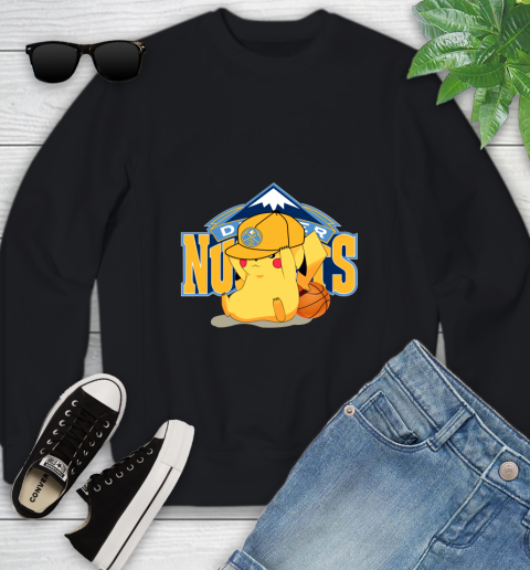 NBA Pikachu Basketball Sports Denver Nuggets Youth Sweatshirt 2