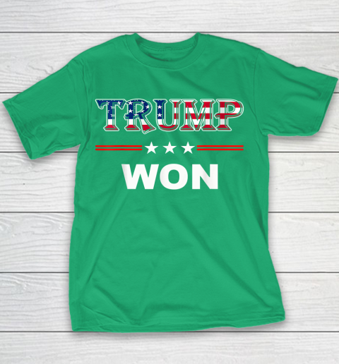 Trump Won T Shirt 4th of July American Flag Youth T-Shirt 3
