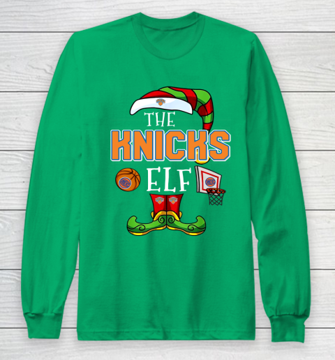 New York Knicks Christmas ELF Funny NBA Long Sleeve T-Shirt 4