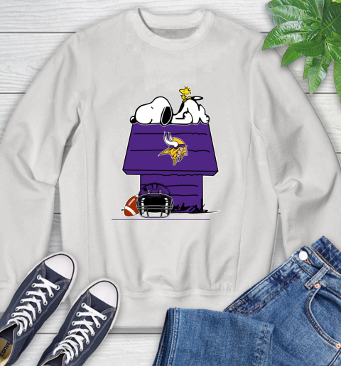 Minnesota Vikings NFL Football Snoopy Woodstock The Peanuts Movie Sweatshirt