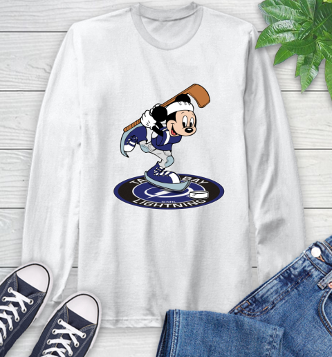 NHL Hockey Tampa Bay Lightning Cheerful Mickey Disney Shirt Long Sleeve T-Shirt 2