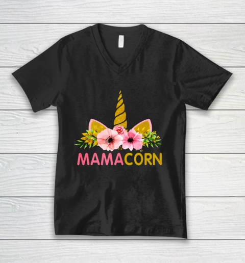 Unicorn Mom Funny Shirt Mamacorn for Mothers day V-Neck T-Shirt