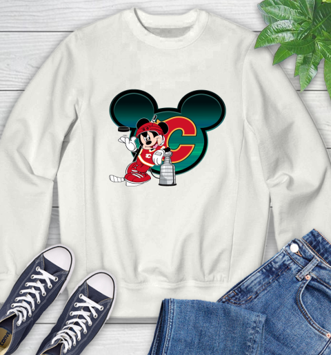 NHL Calgary Flames Stanley Cup Mickey Mouse Disney Hockey T Shirt Sweatshirt