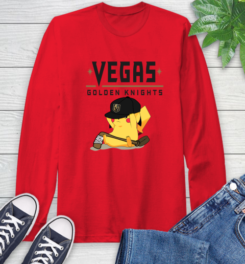 NHL Pikachu Hockey Sports Vegas Golden Knights Long Sleeve T-Shirt 10