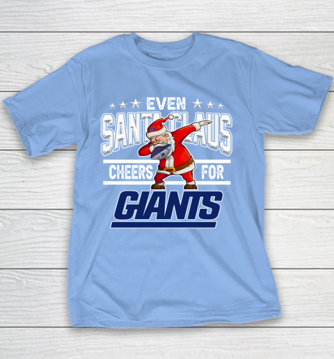 New York Giants Even Santa Claus Cheers For Christmas NFL Youth T-Shirt 8