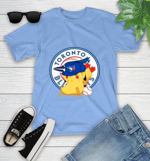 MLB Pikachu Baseball Sports Toronto Blue Jays Youth T-Shirt 11