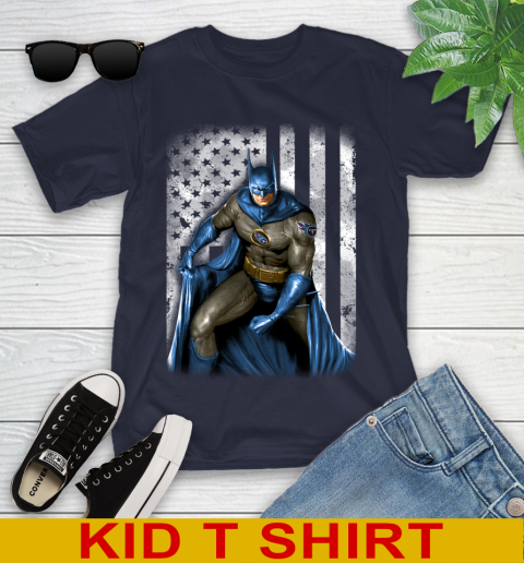 Tennessee Titans NFL Football Batman DC American Flag Shirt Youth T-Shirt 2