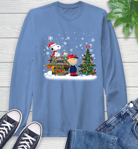 LA Clippers NBA Basketball Christmas The Peanuts Movie Snoopy Championship Long Sleeve T-Shirt 12