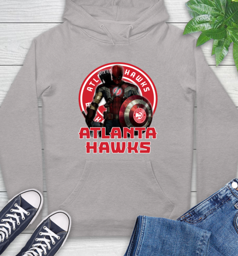 Atlanta Hawks NBA Basketball Captain America Thor Spider Man Hawkeye Avengers Hoodie 12