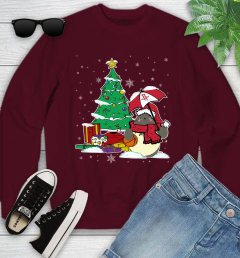 Houston Rockets NBA Basketball Cute Tonari No Totoro Christmas Sports Youth Sweatshirt 4
