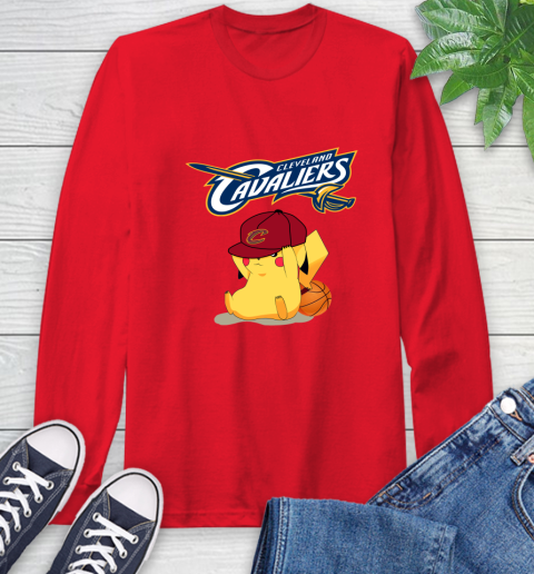 NBA Pikachu Basketball Sports Cleveland Cavaliers Long Sleeve T-Shirt 10