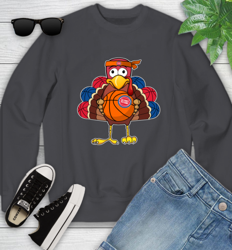 Detroit Pistons Turkey thanksgiving day Youth Sweatshirt 6