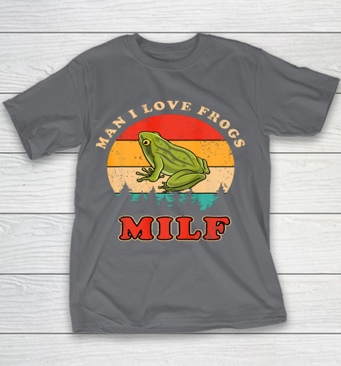 MILF Man I Love Frogs Funny Retro Frog Youth T-Shirt 5