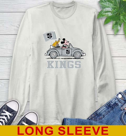 NHL Hockey Los Angeles Kings Pluto Mickey Driving Disney Shirt Long Sleeve T-Shirt 12