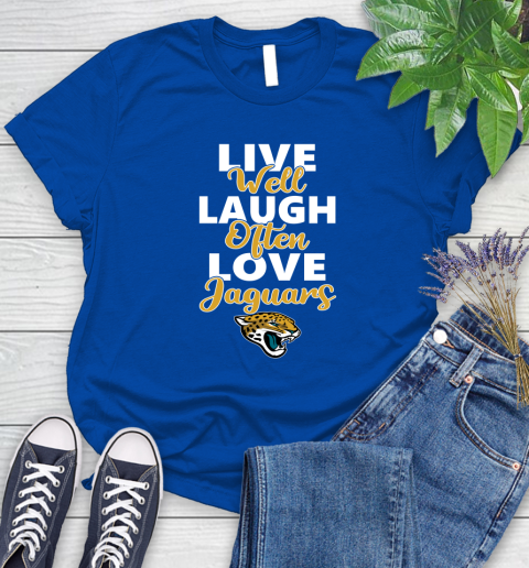 NFL Football Jacksonville Jaguars Live Well Laugh Often Love Shirt Women's T-Shirt 10