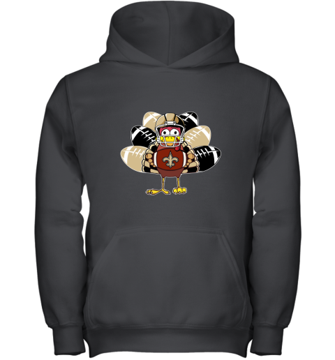 New Orleans Saints Turkey Football Thanksgiving Youth Hoodie