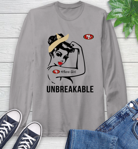NFL San Francisco 49ers Girl Unbreakable Football Sports Long Sleeve T-Shirt 4