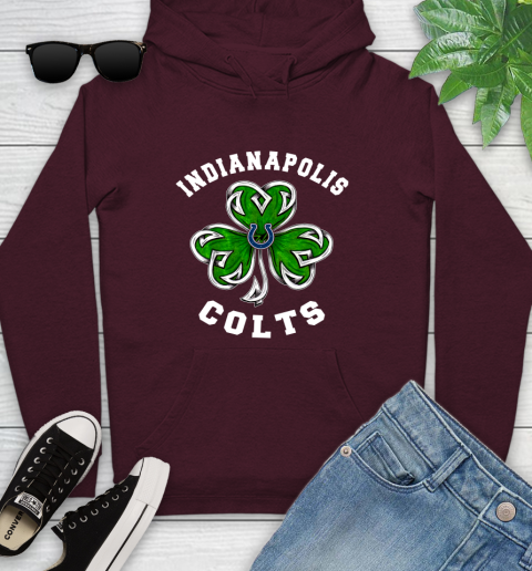 NFL Indianapolis Colts Three Leaf Clover St Patrick's Day Football Sports Youth Hoodie 7