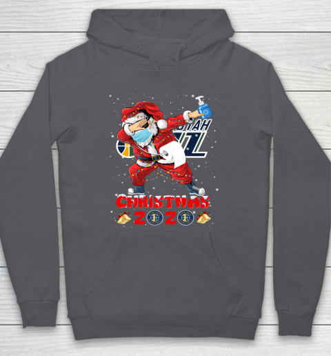 Utah Jazz Funny Santa Claus Dabbing Christmas 2020 NBA Hoodie 4