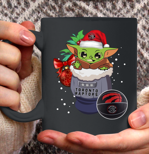 Toronto Raptors Christmas Baby Yoda Star Wars Funny Happy NBA Ceramic Mug 11oz 3