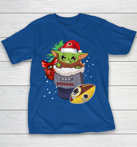 Washington Redskins Christmas Baby Yoda Star Wars Funny Happy NFL Youth T-Shirt 8