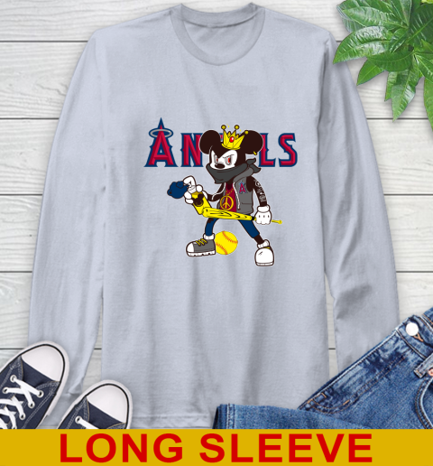 Los Angeles Angels MLB Baseball Mickey Peace Sign Sports Long Sleeve T-Shirt 6