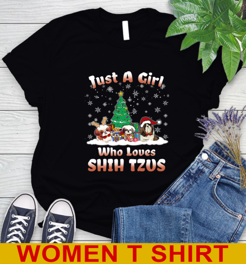 Christmas Just a girl who love shih tzus dog pet lover 226