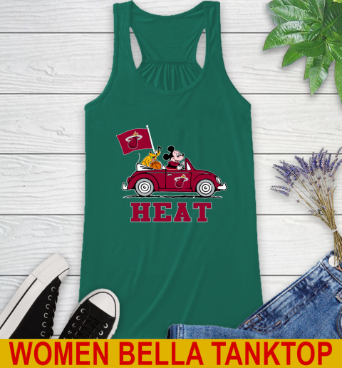 NBA Basketball Miami Heat Pluto Mickey Driving Disney Shirt Racerback Tank 7
