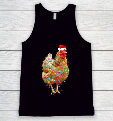 Chicken Christmas Light T Shirt Hen Love Farmer Tank Top