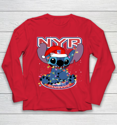 New York Rangers NHL Hockey noel stitch Christmas Youth Long Sleeve 7