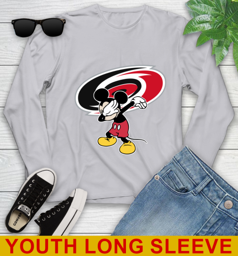 Carolina Hurricanes NHL Hockey Dabbing Mickey Disney Sports Youth Long Sleeve 6