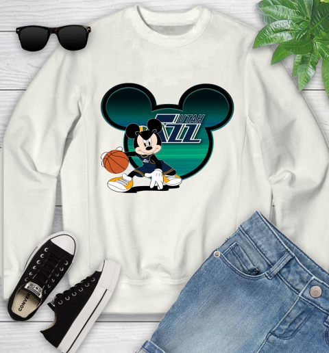 NBA Utah Jazz Mickey Mouse Disney Basketball Youth Sweatshirt