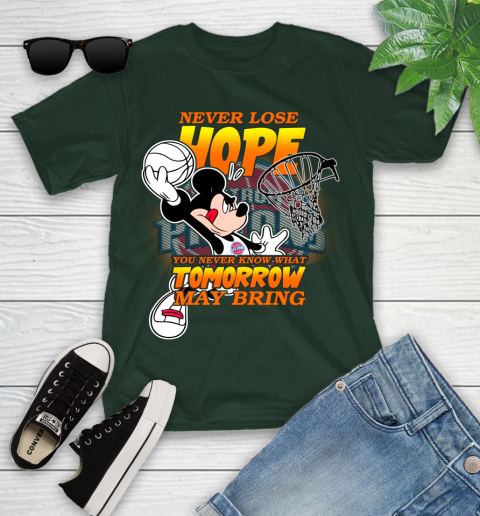 Detroit Pistons NBA Basketball Mickey Disney Never Lose Hope Youth T-Shirt 5