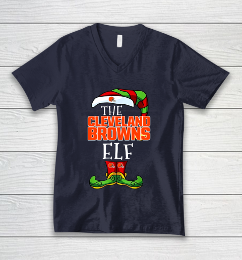 Cleveland Browns Christmas ELF Funny NFL V-Neck T-Shirt 2