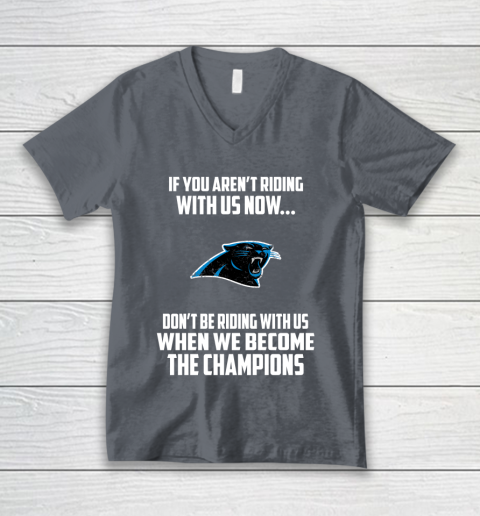 NFL Carolina Panthers Football We Become The Champions V-Neck T-Shirt 4