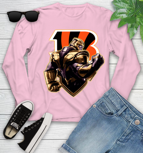 NFL Thanos Avengers Endgame Football Sports Cincinnati Bengals Youth Long Sleeve 10