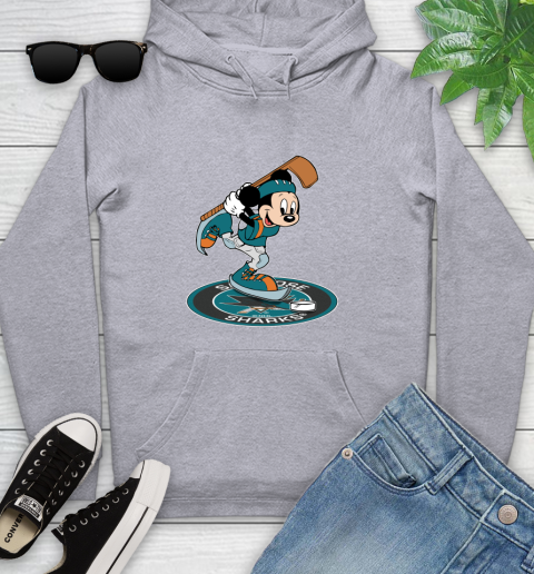 NHL Hockey San Jose Sharks Cheerful Mickey Disney Shirt Youth Hoodie 6