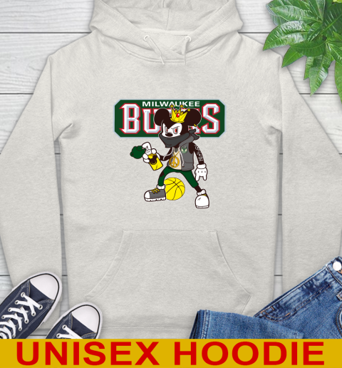 Milwaukee Bucks NBA Basketball Mickey Peace Sign Sports Hoodie 12