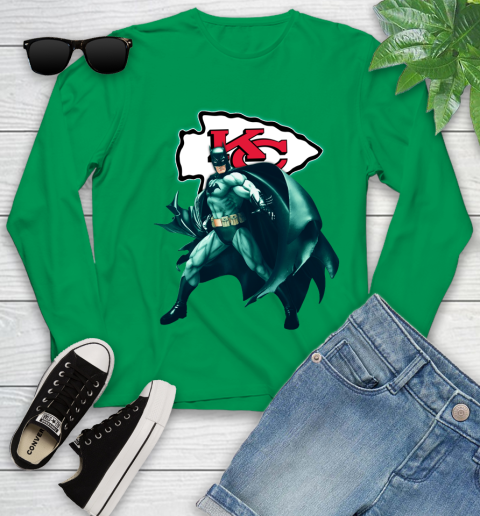 NFL Batman Football Sports Kansas City Chiefs Youth Long Sleeve 6