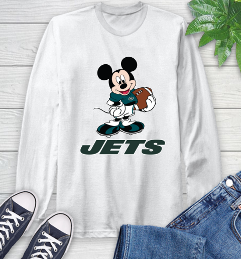 NFL Football New York Jets Cheerful Mickey Mouse Shirt Long Sleeve T-Shirt 2