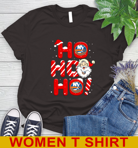 New York Islanders NHL Hockey Ho Ho Ho Santa Claus Merry Christmas Shirt Women's T-Shirt 9