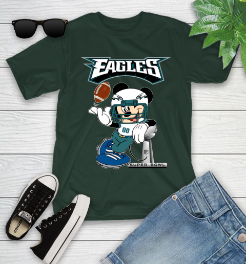 NFL Philadelphia Eagles Mickey Mouse Disney Super Bowl Football T Shirt Youth T-Shirt 5