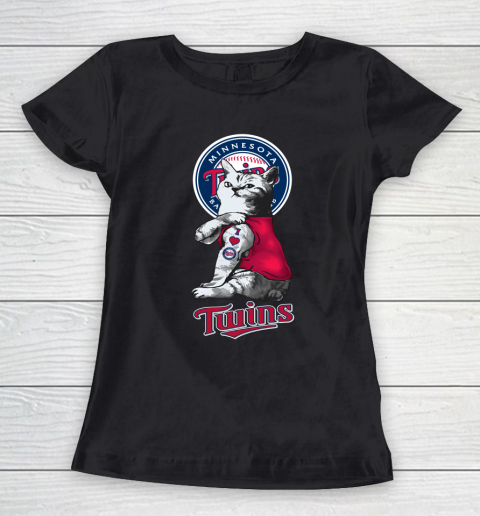 MLB Baseball My Cat Loves Minnesota Twins Women's T-Shirt